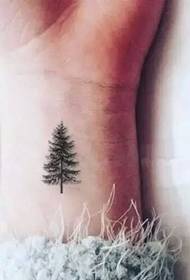 tattoo ຕົ້ນໄມ້ນ້ອຍໆທີ່ລຽບງ່າຍແລະສົດໆ