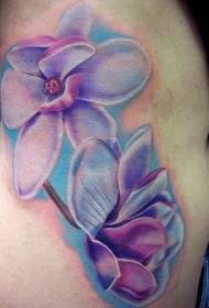 Uzorak tetovaže plavog orhideja s bočnim rebrima