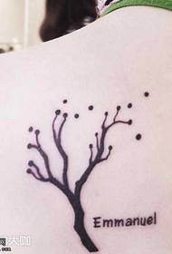 Back tree totem tattoo pattern