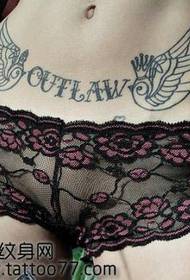 Krása břicho anglické abecedy tetování vzor