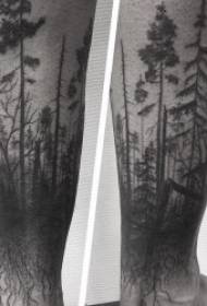 木紋身圖案9創意和奇妙的森林紋身