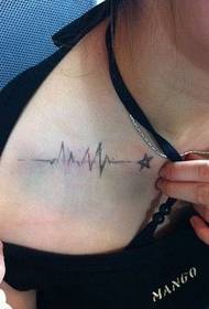 ຮູບແບບ tattoo ECG ຂອງບ່າຍິງ