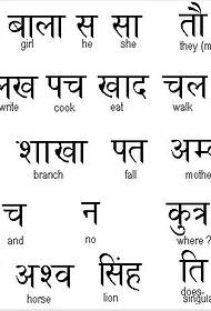 チベット文字のタトゥーパターン