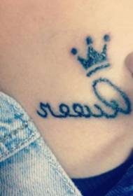 Creative English Crown Tattoo Pattern Picture