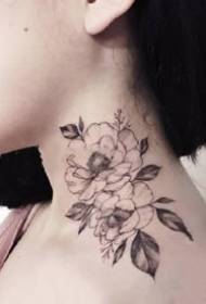 A beautiful set of plain flower tattoos for girls