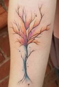A cool set of 9 small tree-themed tattoo designs