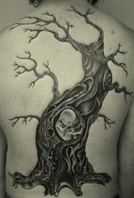 Baby tattoo pattern in the back tree
