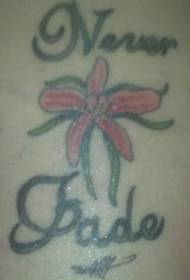 Eraƙwalwar Kayan baya taɓa lalacewar tsarin tattoo orchid