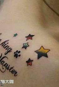 Shoulder English Star Tattoo Pattern