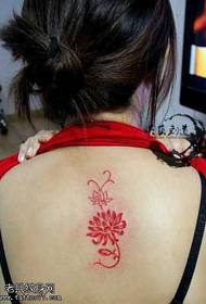 Back red lotus totem tattoo pattern