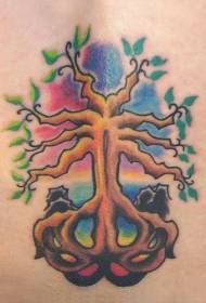 Fabulous tree color tattoo pattern
