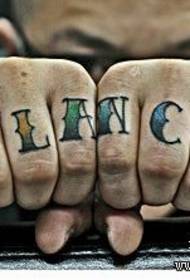 Finger pops beautiful English alphabet tattoo pattern