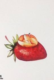 Manuscript exquisite strawberry tattoo pattern