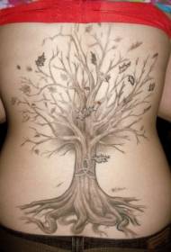 Arbore à spalle cù simboli celtichi è foglie cadute di mudellu di tatuaggi