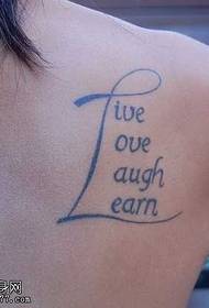 Beautiful English tattoo on the shoulder
