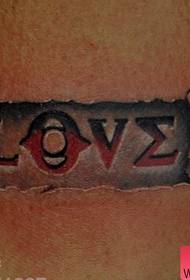 Tear-branded letter tattoo pattern popular in the legs