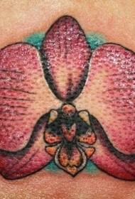 Shoulder color realistic purple orchid tattoo pattern