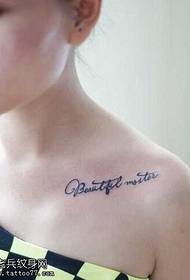 Chest English clavicle tattoo pattern