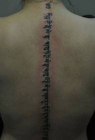 Edertasun klasikoa atzera Tibeteko tatuaje eredua
