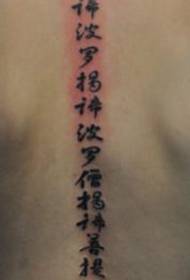 Classic Chinese kanji tattoo on the back