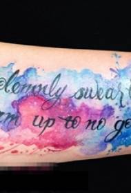 Dívčí ruka malovaná gradient květina tělo tetování obrázek
