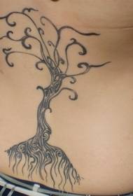 Neru mudellu di tatuu di albero tribale negru