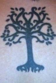Black tree totem tattoo pattern