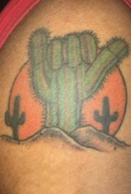 Desert creative cactus tattoo picture