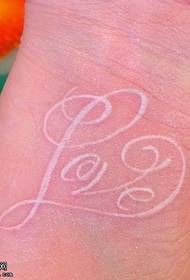 white invisible love letter tattoo pattern