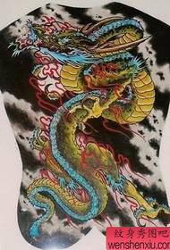 Uzorak tetovaže zmaja s potpunim leđima: Uzorak tetovaže u boji cijelog leđa Slika 149103-Tradicionalni uzorak tetovaže zmajeva