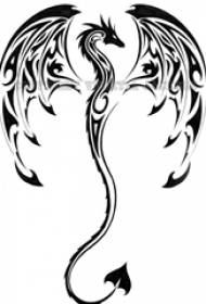 black line sketch dragon dragon totem domineering tattoo rubutun