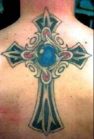 十字架宝石纹身图案