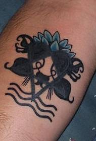 Black Heart Symbol Totem Tattoo Patroon