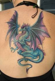 Hátsó lila sárkány sárkány tetoválás minta