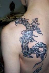 skulder kinesisk drage tatoveringsmønster