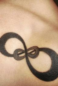 Schëller schwaarz minimalistesch onendlech Symbol Tattoo Bild