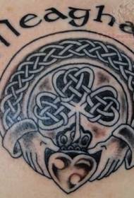 black gray Irish symbol clover character tattoo pattern