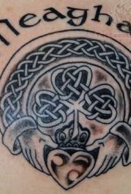 dub grey Irish cim clover cim tattoo qauv