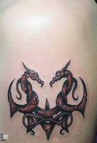 arm double dragon tattoo pattern
