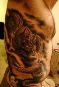 Chinwa dragon Modèl Tattoo nwa