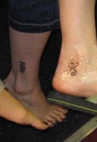 foot friendship symbol tattoo pattern