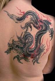 Patrón de tatuaje - patrón de tatuaje de dragón - patrón de tatuaje de belleza - patrón de tatuaje de espalda