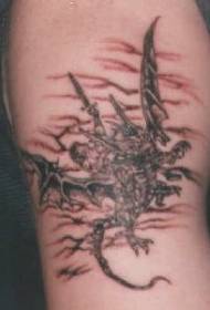 arm dragon ridder i himlen tatovering mønster