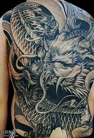 Classic full-backed beast dragon tattoo pattern