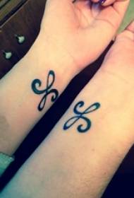 couples arms on black lines creative literary symbols tattoo pictures