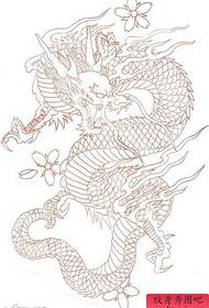 Men's classic full back line dragon tattoo manuscript