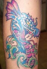 彩色海龍蛇紋身圖案