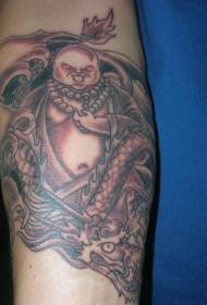 Dragon and Big Buddha Tattoo Pattern