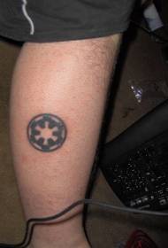 Leg Black Star Wars Empire Symbol Tattoo Pattern