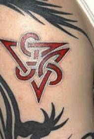 凯尔特部落标志红色纹身图案